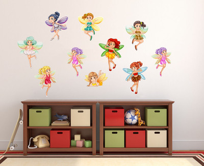 rawpockets 1 cm Baby Angel Combo' Wall Decal Stickers Self Adhesive Sticker(Pack of 10)