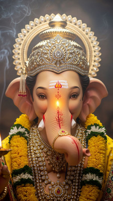 swaroopa 16.5 inch Shri Ganesha sticker Self Adhesive Sticker(Pack of 1)