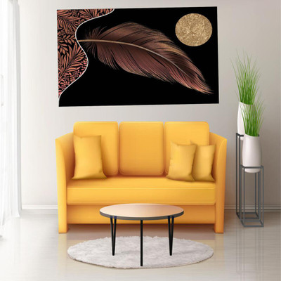 Vijaya enterprises 45.72 cm Leaves feather painting poster size (12x18 inch ) Self Adhesive Sticker(Pack of 1)