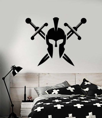 Xskin 27 cm Sparta Crossed Swords Spartan Warrior's Self Adhesive Sticker(Pack of 1)