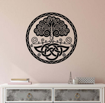 Xskin 27 cm Tree of Life Celtic Self Adhesive Sticker(Pack of 1)