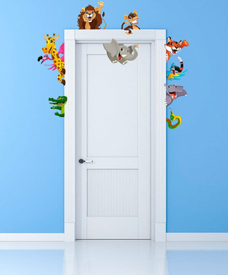 Wallme 110 cm Jungle animals | Non-Reusable Stickers Self Adhesive Sticker(Pack of 1)