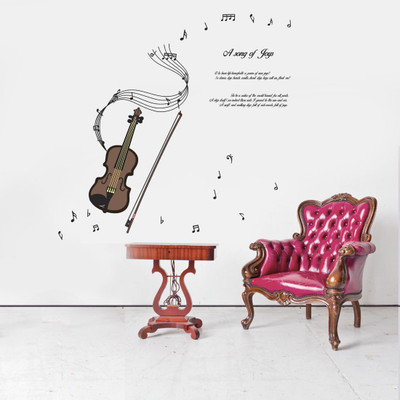 walkart 2.54 cm playing guitar with song of joys in musical way Removable Sticker(Pack of 1)