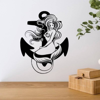 Xskin 27 cm Nautical Sea Style Hot Siren Beautiful Girl Wall Sticker PVC Vinyl Self Adhesive Sticker(Pack of 1)