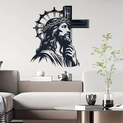 ArtfulDecals 60 cm Jesus wall sticker Self Adhesive Sticker(Pack of 1)