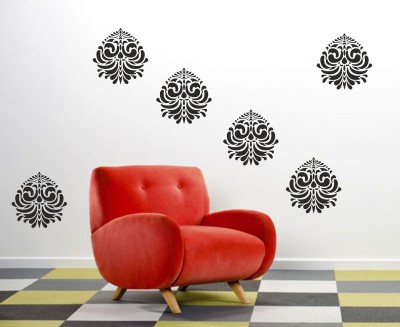 DreamKraft 30 cm Wall Sticker (Round Motif2,Surface Covering Area - 180 x 180 cm) 6 Qty. Self Adhesive Sticker(Pack of 1)