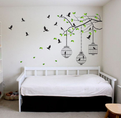 Newway Decals 60 cm Wall (9670) ''Freedom Of Caged Birds'' Removable Sticker(Pack of 1)