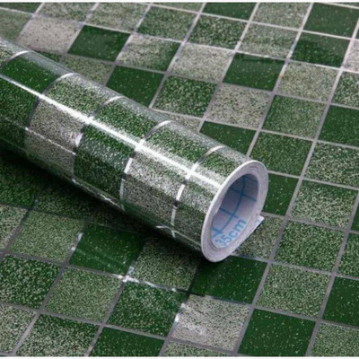 NOOREV ART Vinyl Abstract Green Wallpaper(L x W: 250 cm x 40 cm)