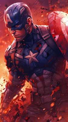 swaroopa 16.5 inch Captain America A3 size non tearable sticker Self Adhesive Sticker(Pack of 1)