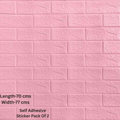 ambdded 77 cm PINK FOAM SHEET Non-Reusable Sticker(Pack of 2)