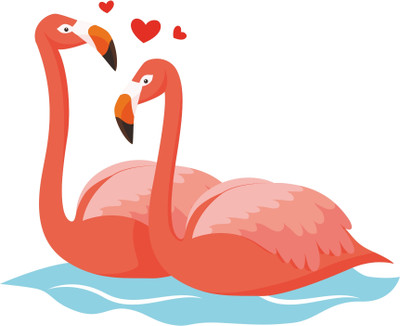 Aashrut decor 58 cm Loving Swan couple wall sticker for living room Self Adhesive Sticker(Pack of 1)
