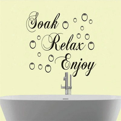 SnappyVinyl 60 cm Soak Relax Enjoy With bubbles Self Adhesive Sticker(Pack of 1)
