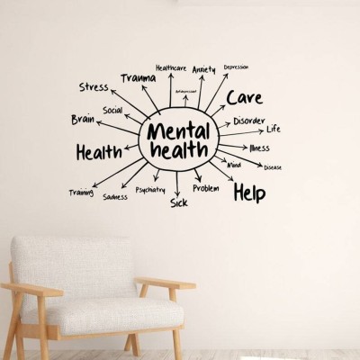 SnappyVinyl 27 cm Mental Health Wall Sticker PVC Vinyl Self Adhesive Sticker(Pack of 1)