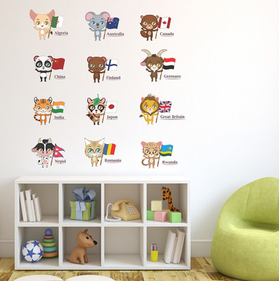 Wollzo 90 cm Flags Removable Sticker(Pack of 1)