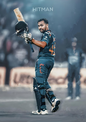 Dumdic 30 cm Rohit Sharma Century A4 Strong Self Adhesive Sticker(Pack of 1)