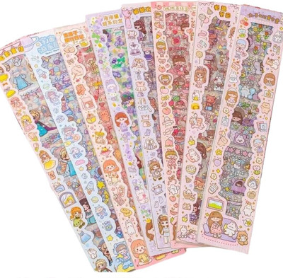 SANYA TRADERS 20 cm Cartoon Theme Kawaii Stickers-20 Pet Sheets Non-Reusable Sticker(Pack of 20)