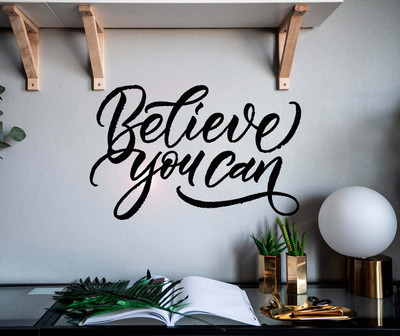 SnappyVinyl 71 cm Phrase Believe You Can Self Adhesive Sticker(Pack of 1)