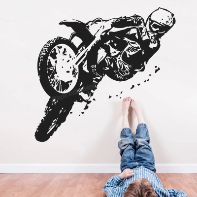 Xskin 42 cm Dirt bike, Wall Stickers Home Decor Waterproof Wall Decals Self Adhesive Sticker(Pack of 1)