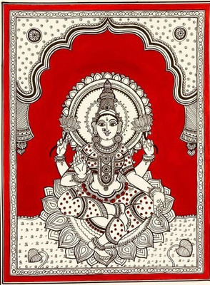 swaroopa 16.5 inch amba mata mahalakshmi mata saraswati mata sticker Self Adhesive Sticker(Pack of 1)