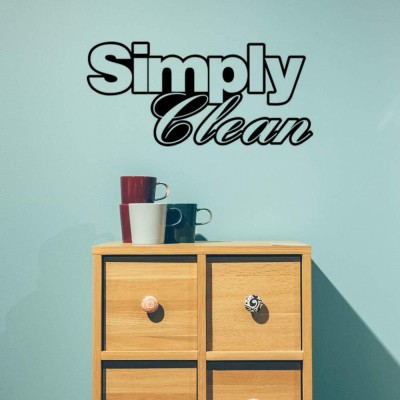 SnappyVinyl 29 cm Simply Clean2 Wall Decals, Easy to Apply Self Adhesive Sticker(Pack of 1)