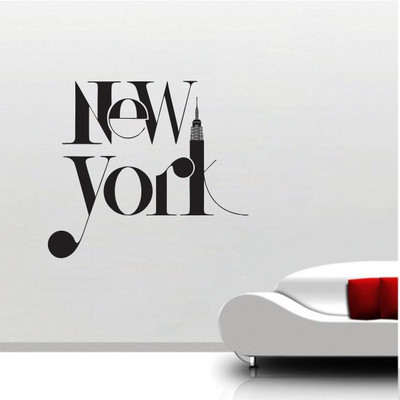 VCREATE DECOR 58 cm New York Removable Sticker(Pack of 1)