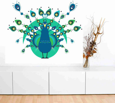 Stickerberry 66 cm Beautiful Peacock Wall Sticker for Home Decor 66 CM X 50 CM Self Adhesive Sticker(Pack of 1)