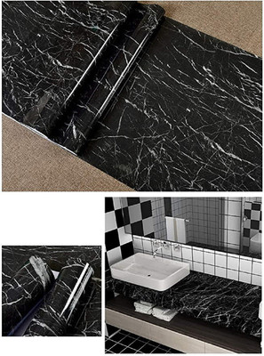 EVANSHIIIMPEX 200 cm black marble wallpaper_s172 Removable Sticker(Pack of 1)