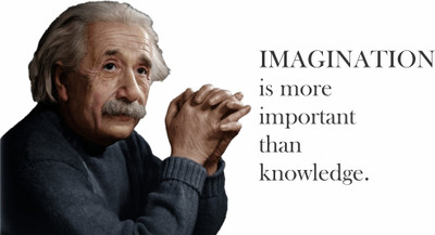 sr enterprises 48 cm imagination is more important than knowledge byAlbert einstein(88x48) Self Adhesive Sticker(Pack of 1)