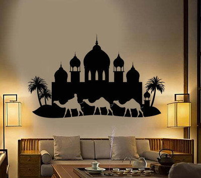 SnappyVinyl 27 cm Arabian Palace Palm Trees Self Adhesive Sticker(Pack of 1)