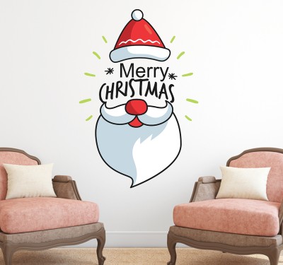 Remer 45 cm Merry christmas wallsticker Self Adhesive Sticker(Pack of 1)