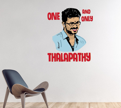 Wallzone 55 cm Ilayathalapathy Vijay Removable Sticker(Pack of 1)