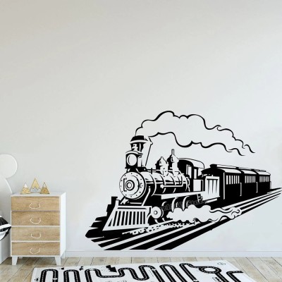 SnappyVinyl 31 cm Train Wall, Wall Sticker PVC Vinyl Self Adhesive Sticker(Pack of 1)