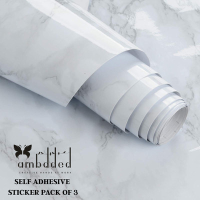 Shreeji Sqaure Vinyl Abstract White Wallpaper(L x W: 200 cm x 60 cm, Pack of 3)