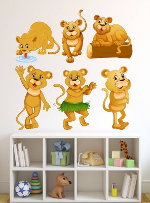 greyline 57 cm Crazy Lion Decorative Kids Room wallsticker Self Adhesive Sticker(Pack of 1)