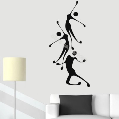 SnappyVinyl 30 cm Artistic abstraction Music Dancers Silhouette Self Adhesive Sticker(Pack of 1)