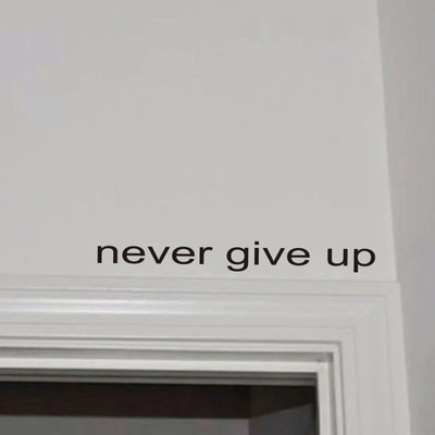 SnappyVinyl 45 cm Never Give Up Self Adhesive Sticker(Pack of 1)