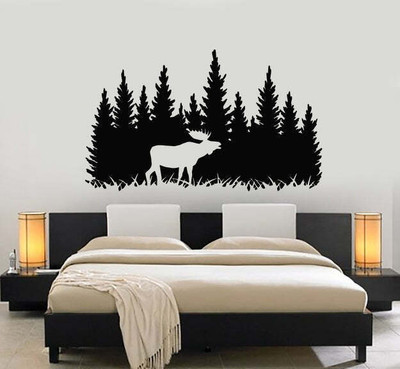 Xskin 27 cm Animal Forest Fir Trees Self Adhesive Sticker(Pack of 1)