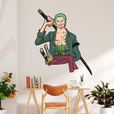 MEHMETDECOR 50 cm Zoro One Piece Wall Stickers & Murals Size - 50x58cm Self Adhesive Sticker(Pack of 1)
