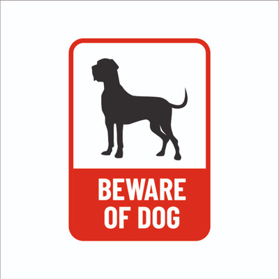 ShipShape 13.54 cm BEWARE OF DOG Non-Reusable Sticker(Pack of 1)