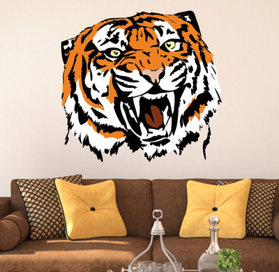 Hanu 50 inch Tiger | Non-Reusable Sticker Self Adhesive Sticker(Pack of 1)