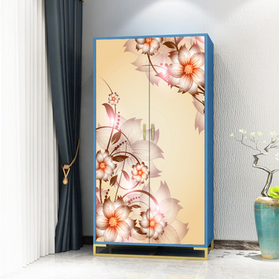 Decor1ders 213 cm Wardrobe Wallpaper Stickers For Home Décor Floral Corner Almira Sticker Self Adhesive Sticker(Pack of 1)