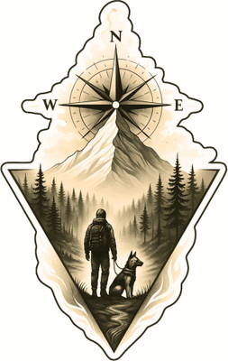 STIXY 12 cm Mountain Explorer Waterproof Sticker (12×18 cm) | Adventure Vinyl Decal Self Adhesive Sticker(Pack of 1)