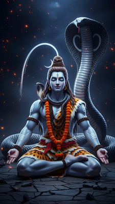 swaroopa 16.5 inch Shiv Shankar sticker Self Adhesive Sticker(Pack of 1)