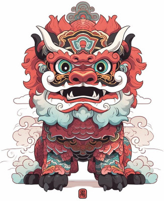 swaroopa 16.5 inch Chinese dragon sticker Self Adhesive Sticker(Pack of 1)