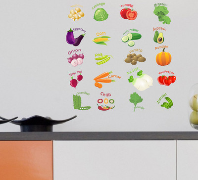 Wallzone 80 cm Vegtables Removable Sticker(Pack of 1)