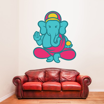 MIIKOR 55 cm Vinayagar | Non-Reusable Sticker Self Adhesive Sticker(Pack of 1)