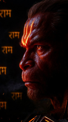 swaroopa 16.5 inch Hanuman Ji sticker Self Adhesive Sticker(Pack of 1)