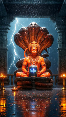 swaroopa 16.5 inch veer hanuman A3 size non tearable sticker Self Adhesive Sticker(Pack of 1)