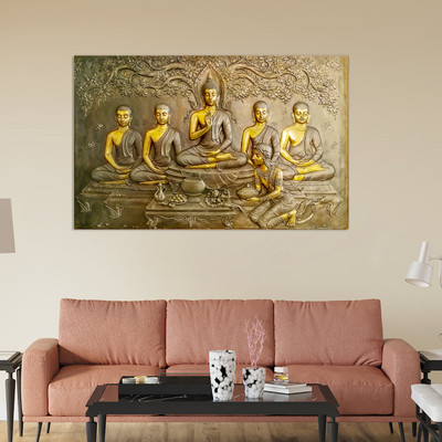 WallDaddy 100 cm Wallpaper For Walls Golden Buddha-2Pcs Wall Stickers For Bedroom Wall Posters Self Adhesive Sticker(Pack of 2)