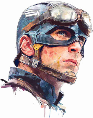 SkyOlla 60 cm Captain America Wall Sticker – Self Adhesive Vinyl Décor for Kids’ Room Self Adhesive Sticker(Pack of 1)